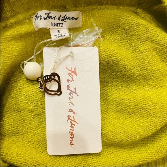 For Love & Lemons Davis Button Up Cardigan in Chartreuse - Picture 3 of 4